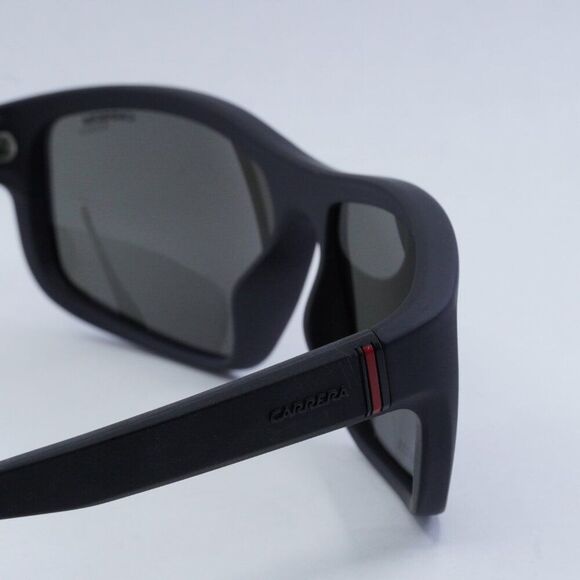 Carrera 8038/S 0003 M9 Sunglasses Matte Black Rectangle Frame, Grey Lenses - Picture 9 of 11